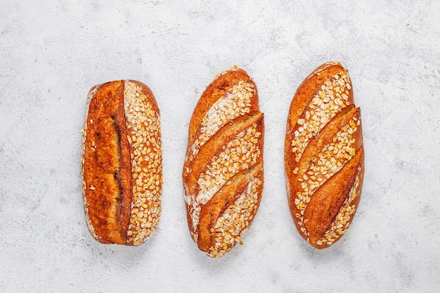 Fresh baked homemade oatmeal bread.