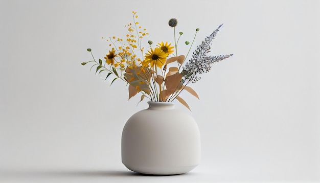 Free photo fresh bouquet of yellow daisies in pretty vase generative ai