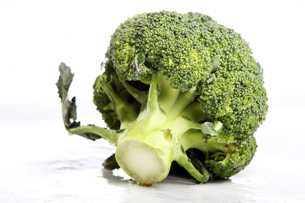 Fresh broccoli on white background