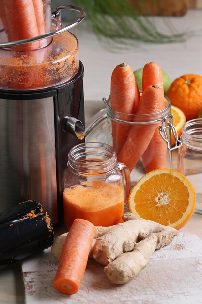 Fresh carrot juice