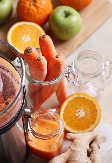 Fresh carrot juice