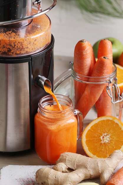 Fresh carrot juice