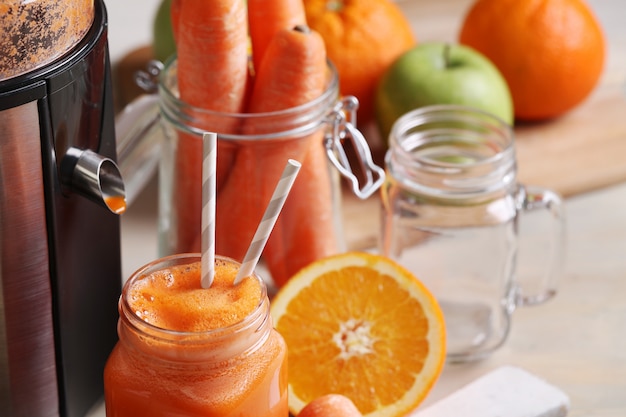 Fresh carrot juice