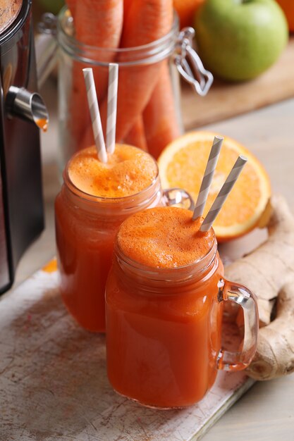 Fresh carrot juice