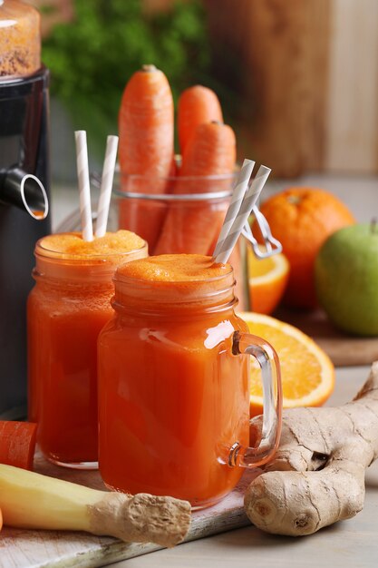 Fresh carrot juice