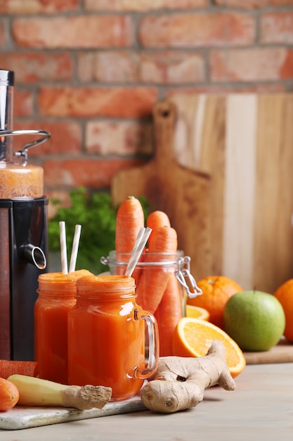 Fresh carrot juice