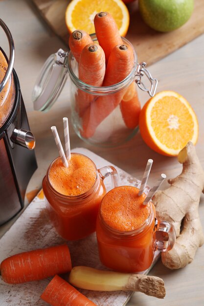 Fresh carrot juice