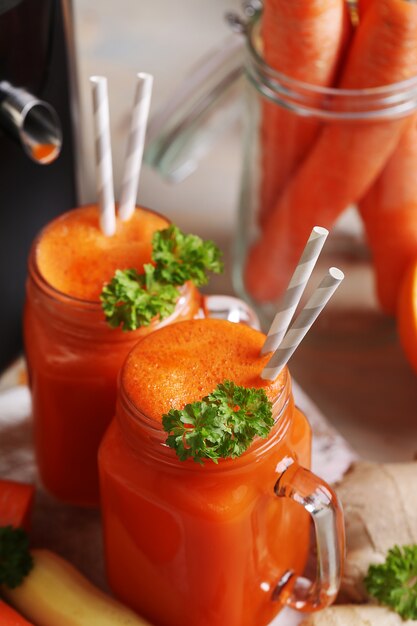 Fresh carrot juice