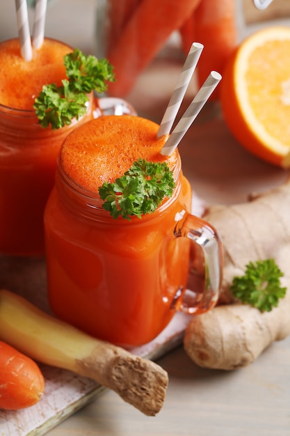 Fresh carrot juice