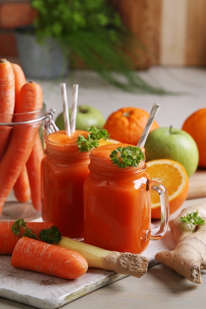 Fresh carrot juice