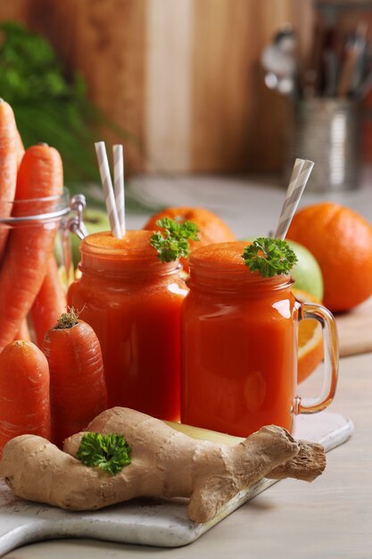 Fresh carrot juice