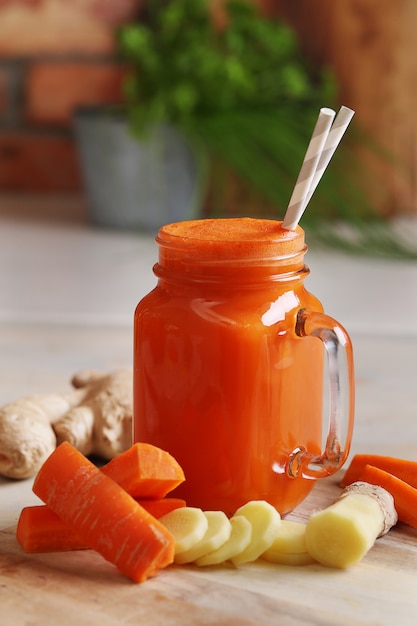 Fresh carrot juice