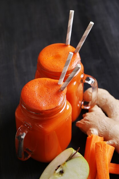 Fresh carrot juice