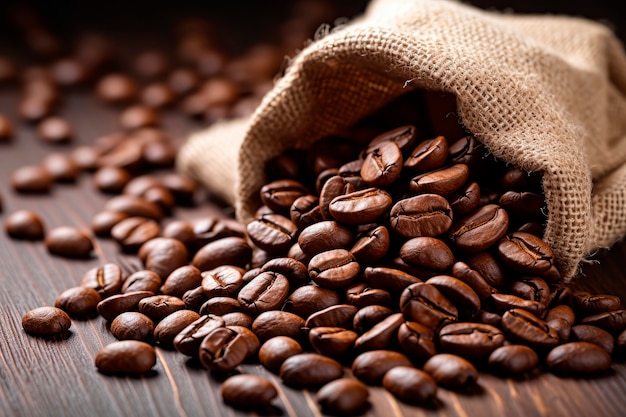 新鮮なコーヒー豆のアレンジメント