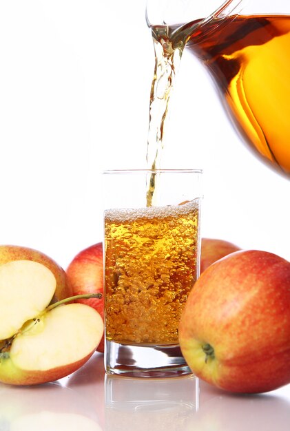 Fresh and cold apple juice