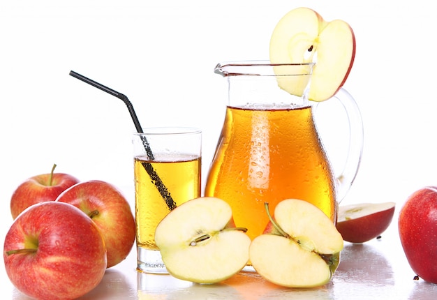 Fresh and cold apple juice