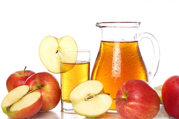 Fresh and cold apple juice
