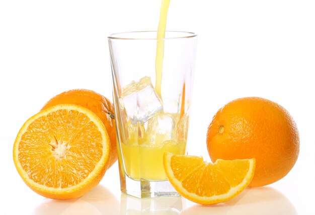 Fresh and cold orange juice
