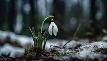 Free photo fresh crocus blossom beauty in nature macro view generated by ai