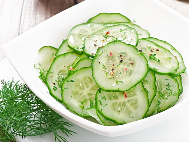 Free photo fresh cucumber salad