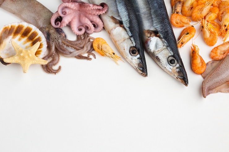 Free Photo fresh and delicious seafood mix on table