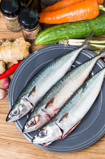 Free photo fresh fish mackerel