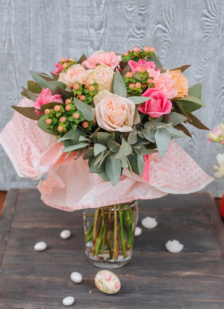 fresh flowers bouquet on the table