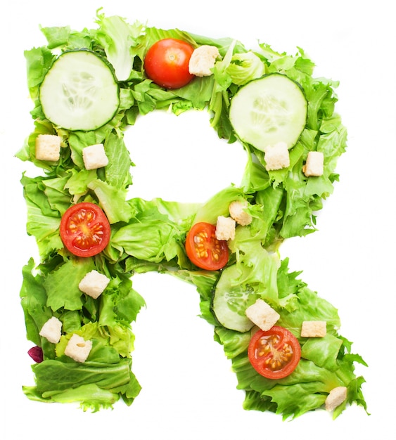 Free photo fresh food for letter r