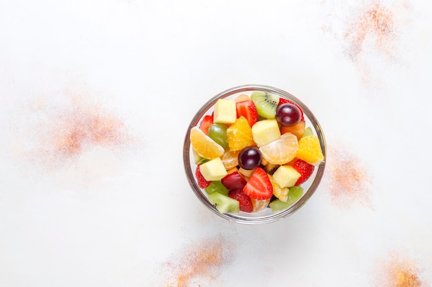 Fresh fruit and berry salad,healthy eating.