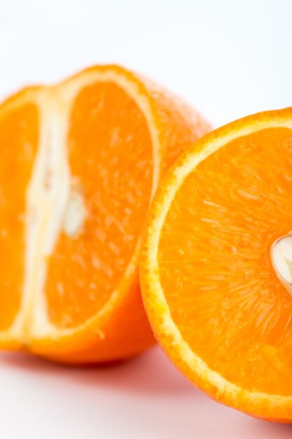 Fresh fruit ripe juicy orange isolated on white