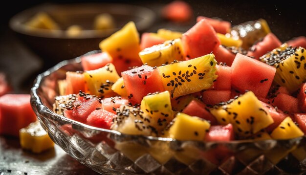 AI가 생성한 여름을 위한 신선한 과일 샐러드 건강식