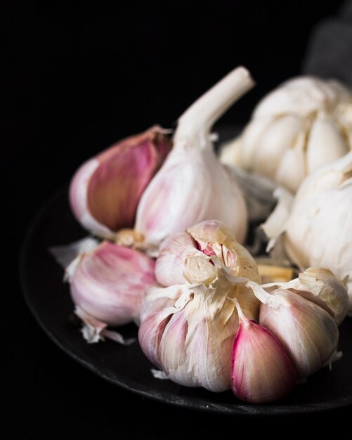 Fresh garlic ingredient close up