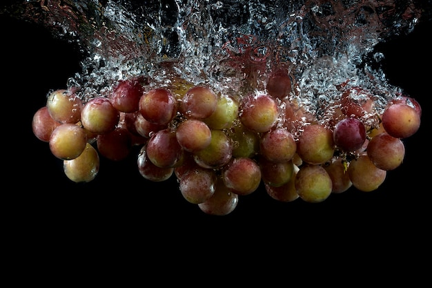 Fresh grapes in the water