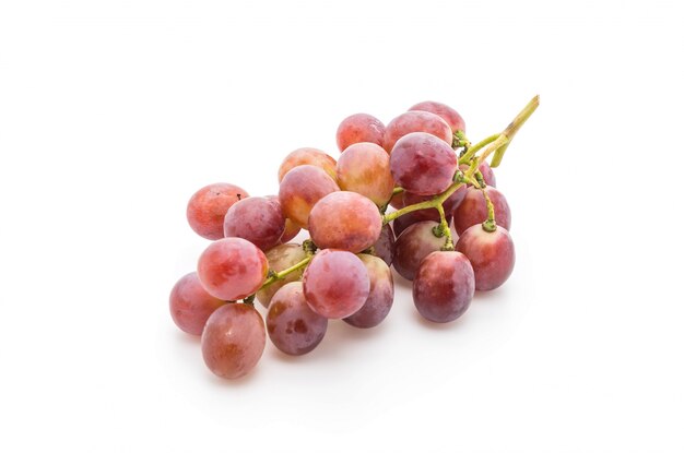 fresh grapes on white