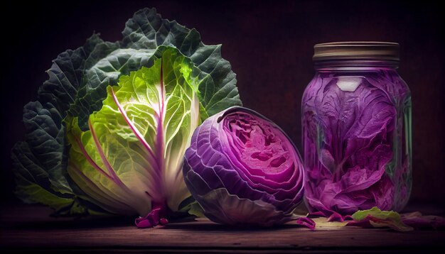 AIによって生成された有機野菜を使用した新鮮でヘルシーなベジタリアン料理