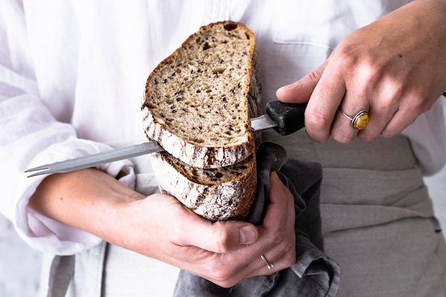 Foto gratuita idea ricetta pane fresco fatto in casa