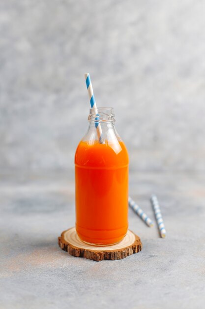 Fresh homemade carrot juice.