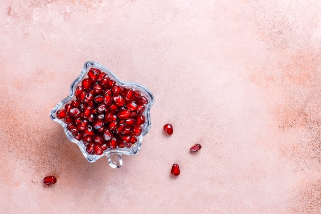 Fresh juicy pomegranate seeds.