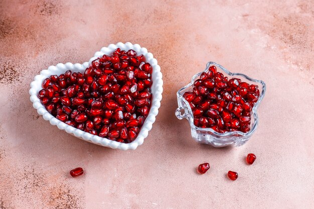 Fresh juicy pomegranate seeds.