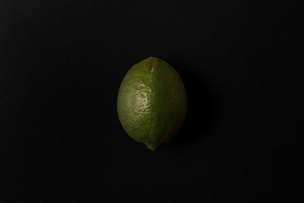 Fresh lime isolated over black