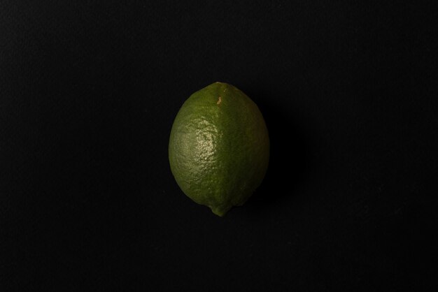 Fresh lime isolated over black