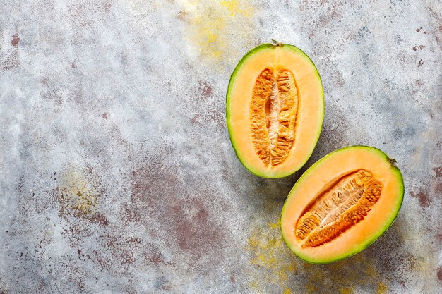 Fresh organic cantaloupe melon.