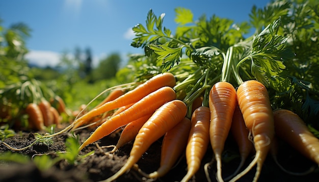 Free photo fresh organic carrots nature healthy vibrant vegetarian delight generated by artificial intelligence