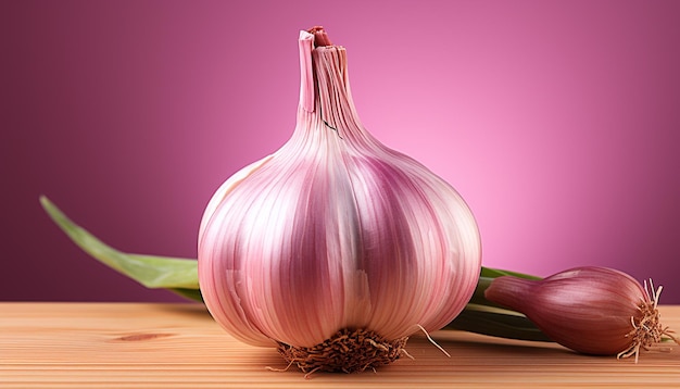 Fresh organic garlic a healthy spice for vegetarian meals generated by artificial intelligence