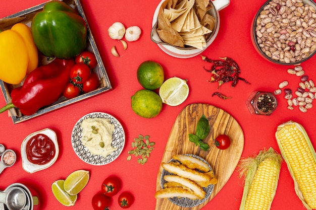 Свежие органические ингредиенты для мексиканской кухни