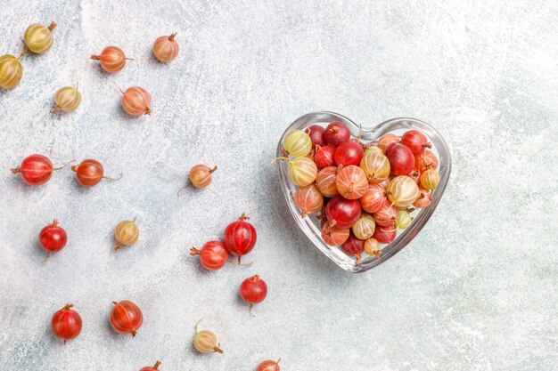 Fresh organic sweet gooseberries in bowl