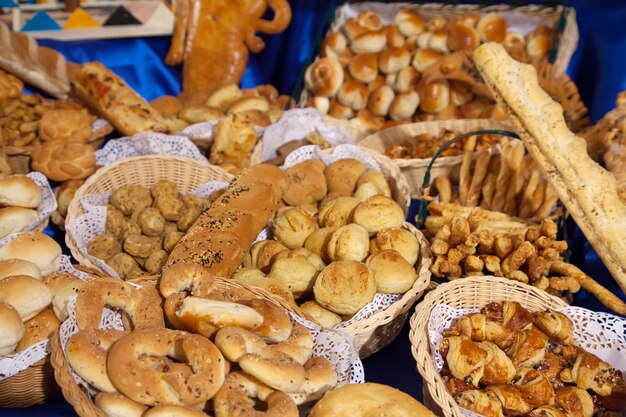 fresh pastry on table