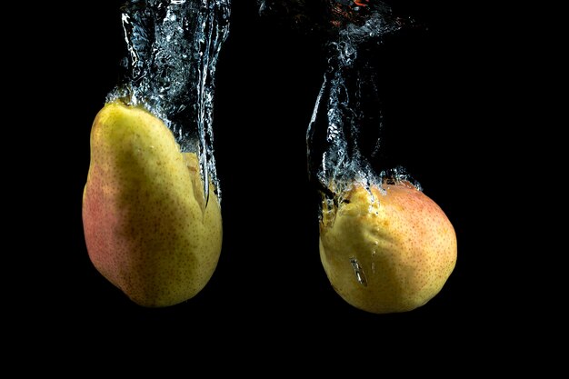 Fresh pears in the water