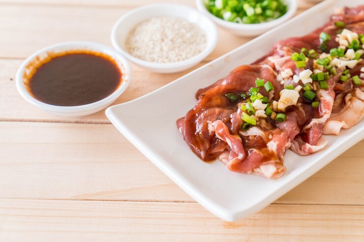 Free Photo fresh pork sliced