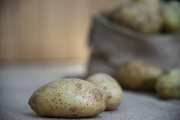 Fresh potato in kitchen ready to be cooked 